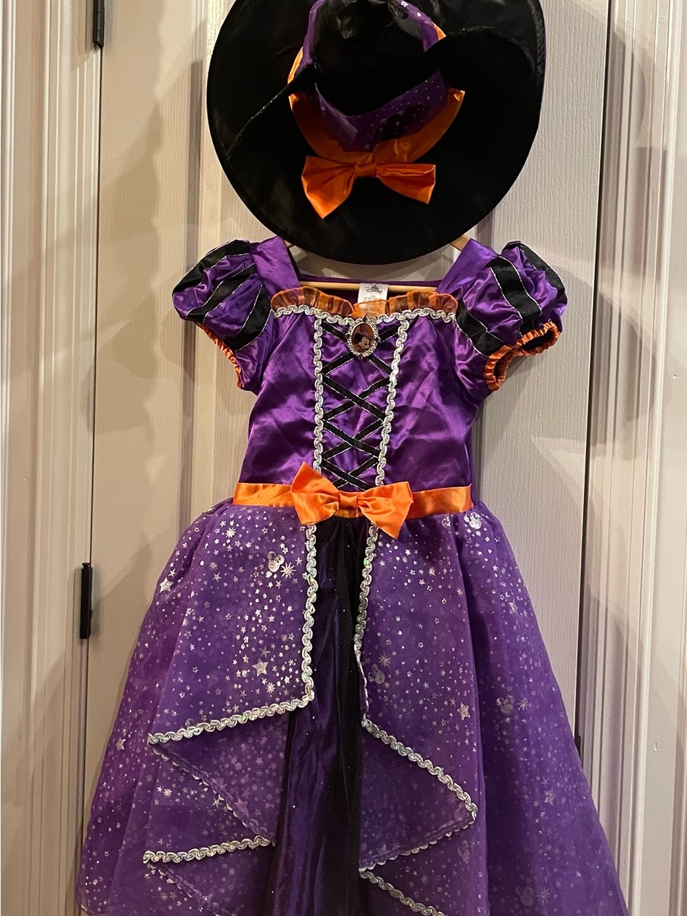 Disney Purple and Orange Witch Costume for Kids -Dress with Disney witch Hat